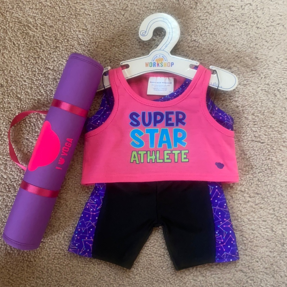 Build A Bear Workout Outfit with Yoga Mat